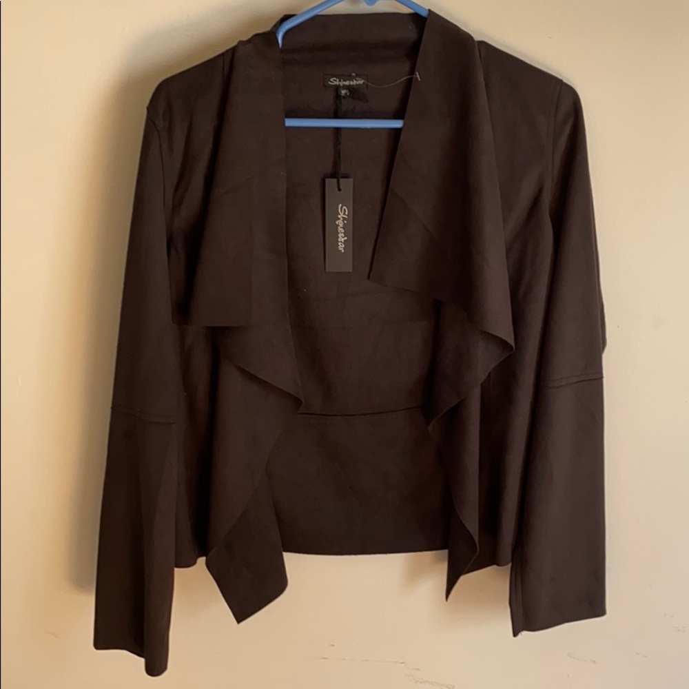 faux suede blazer